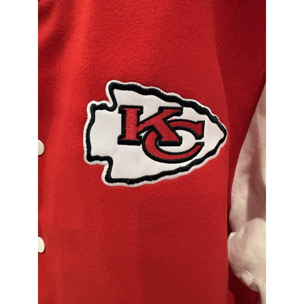 NFL Jacket Kansas City Chiefs Vintage Style 2XL NWOT Red Button Up Football Logo - Picture 4 of 7